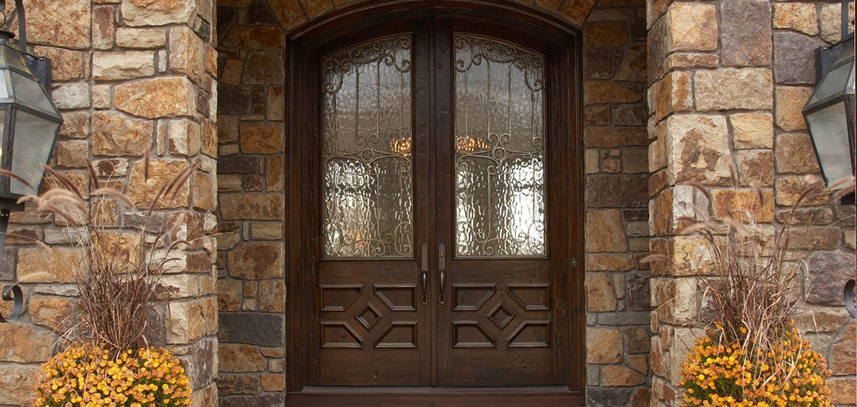 Detailed exterior door of mcpherson home