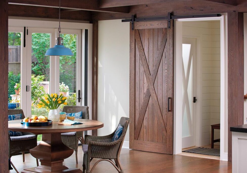 TruStile dining room with barn door.